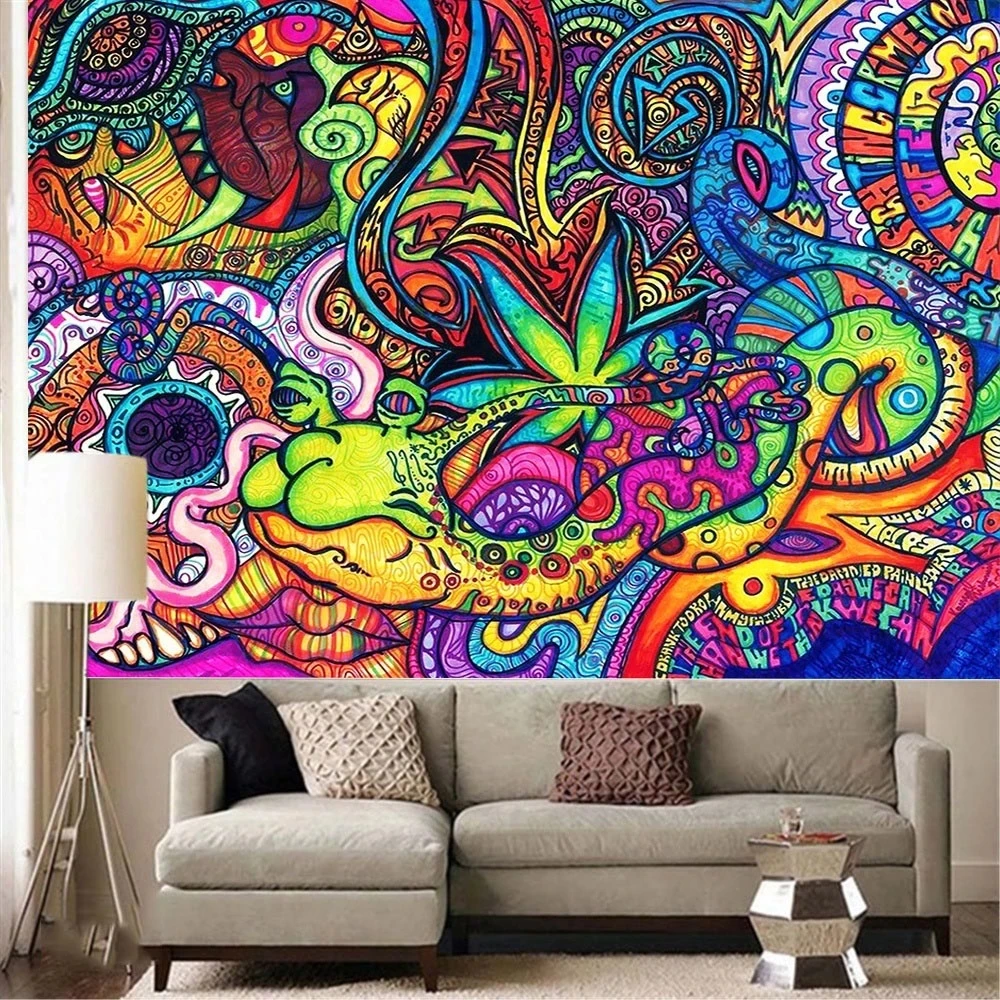 New 3D Print Maple Leaf Tapestry Wall Hanging Mandala Cloth Psychedelic Art Tapiz Bohemian Curtains |