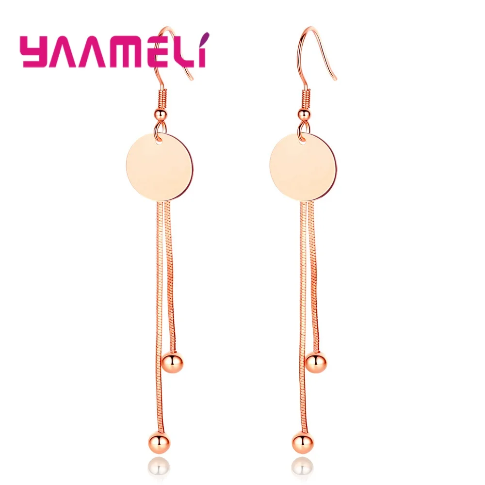 Женские серьги-подвески из серебра 925 пробы с круглым кулоном | Украшения и