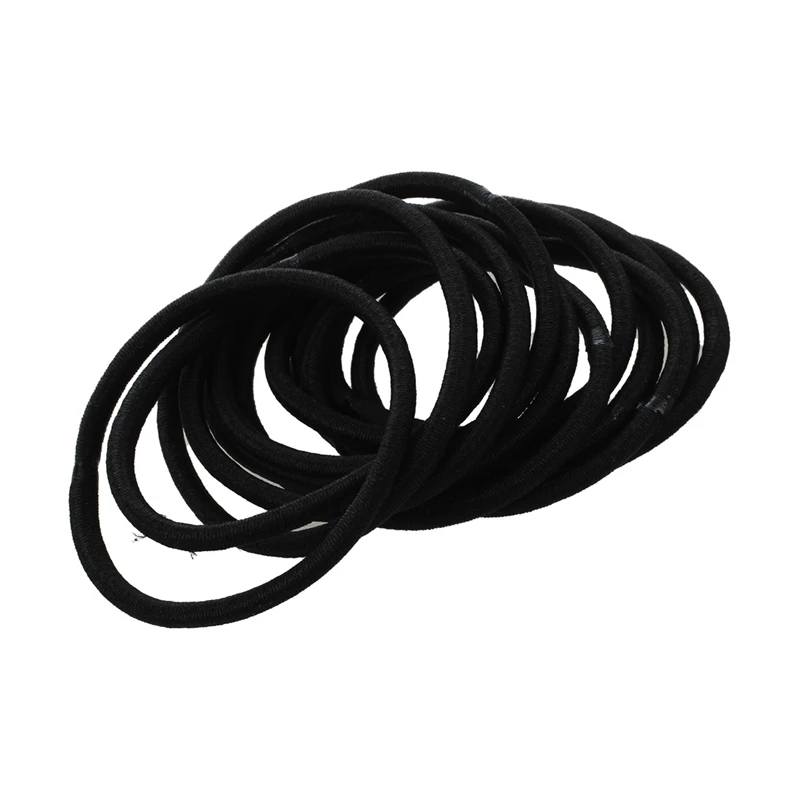 

12pcs Women Elastic Hair Tie Band Rope Ring Ponytail Holder Nylon Black