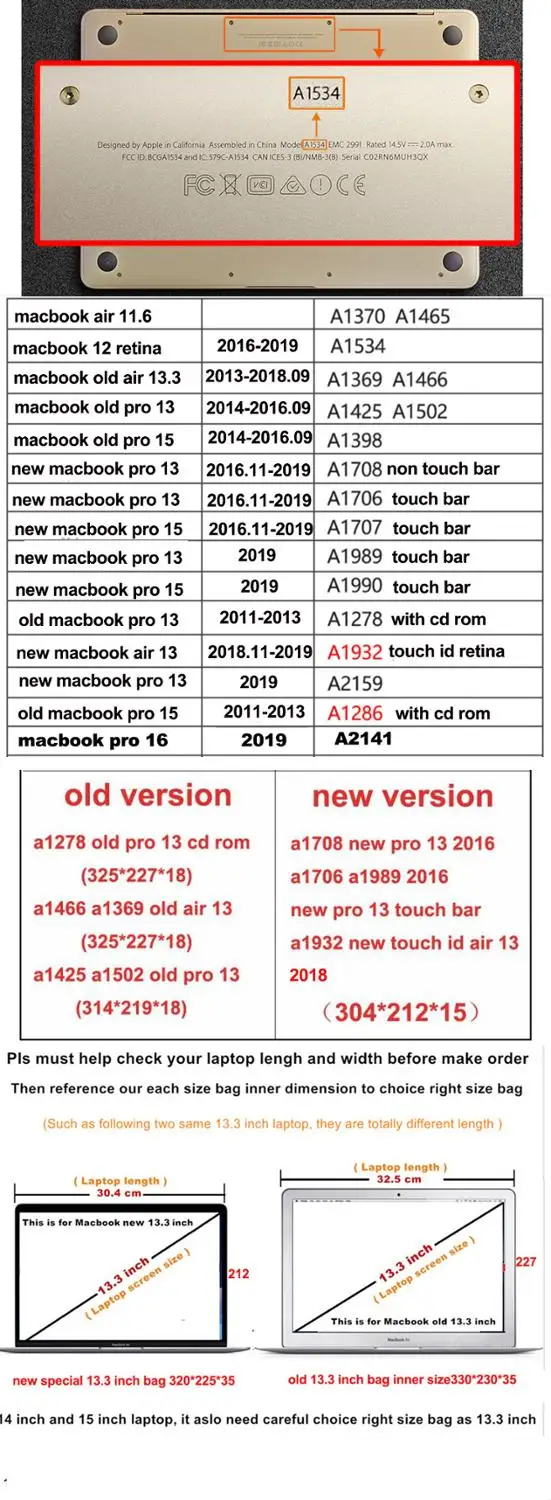 Тонкий рукав для ноутбука из искусственной кожи MacBook Air Pro 13 чехол с сенсорной