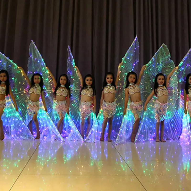 Новинка радужные крылья светодиодная бабочка костюм шаль Сказочная одежда для