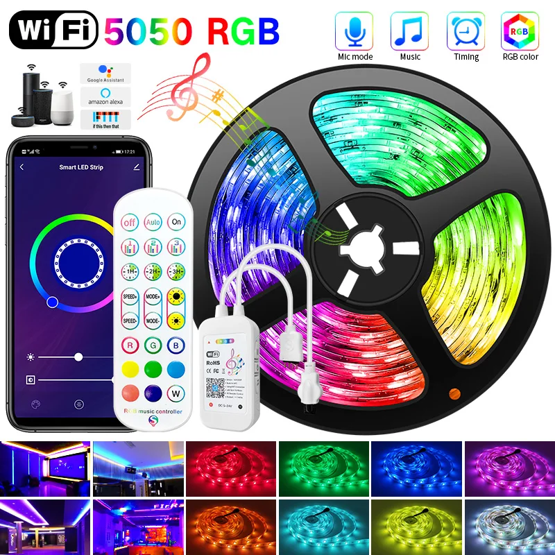 

Лента светодиодная RGB с Wi-Fi для подсветки телевизора, 5-30 м