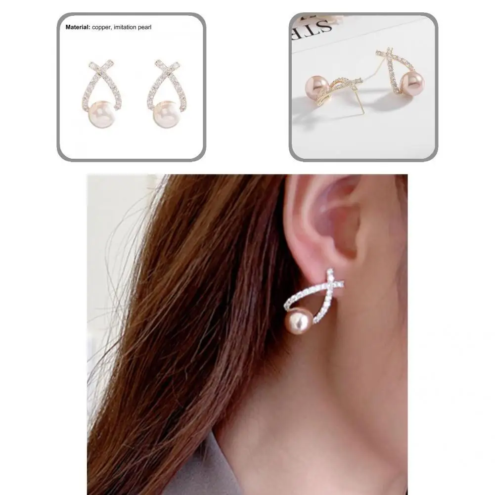 

Ear Studs Popular Female All Match Shiny Long Lasting Ear Studs for Prom Stud Earrings Women Stud Earrings