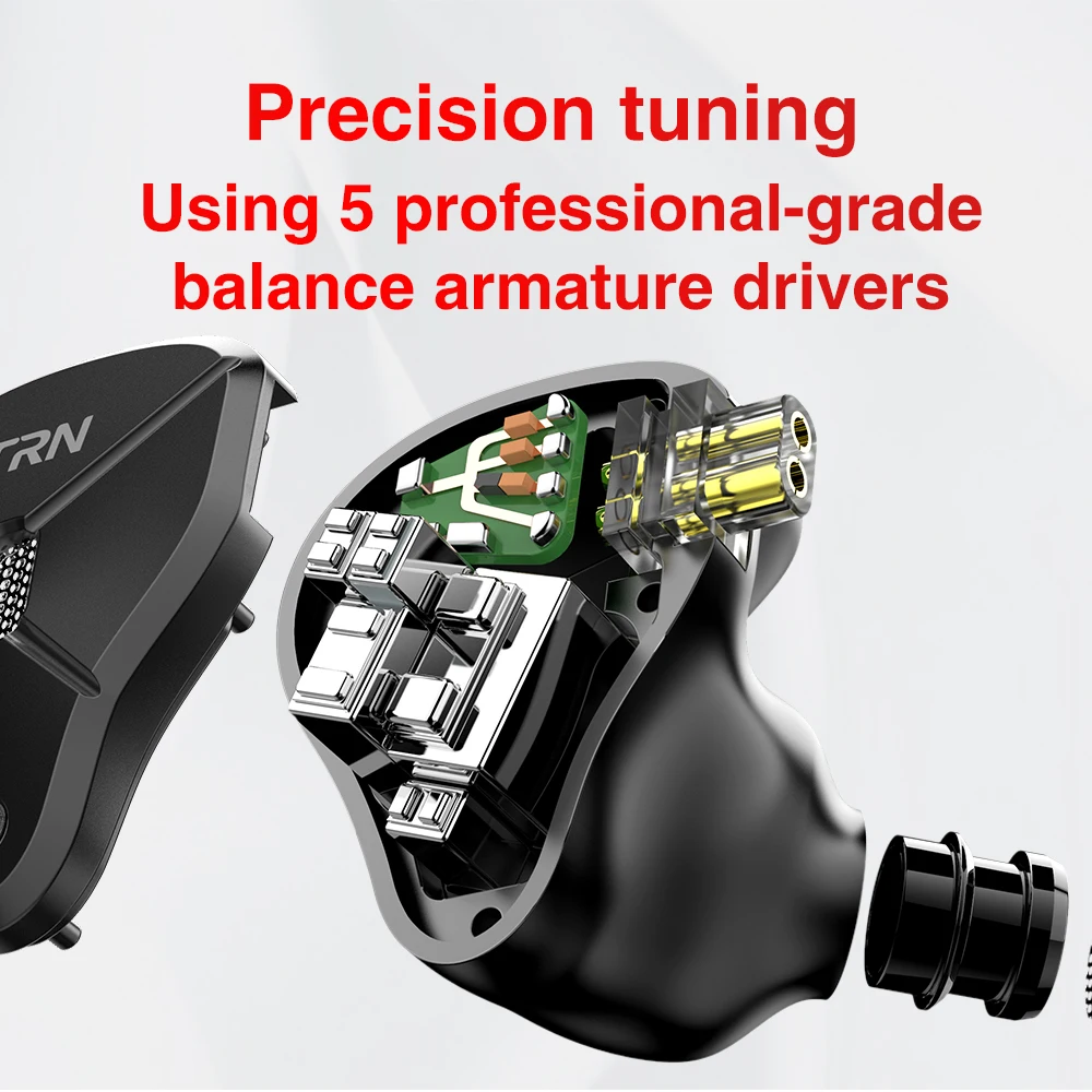 Новые TRN BA5 5BA HIFI наушники 10 шт. сбалансированные арматурные вкладыши