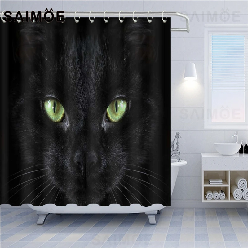 Занавеска для душа SAIMOE с изображением диких животных s Тигр и сова занавеска