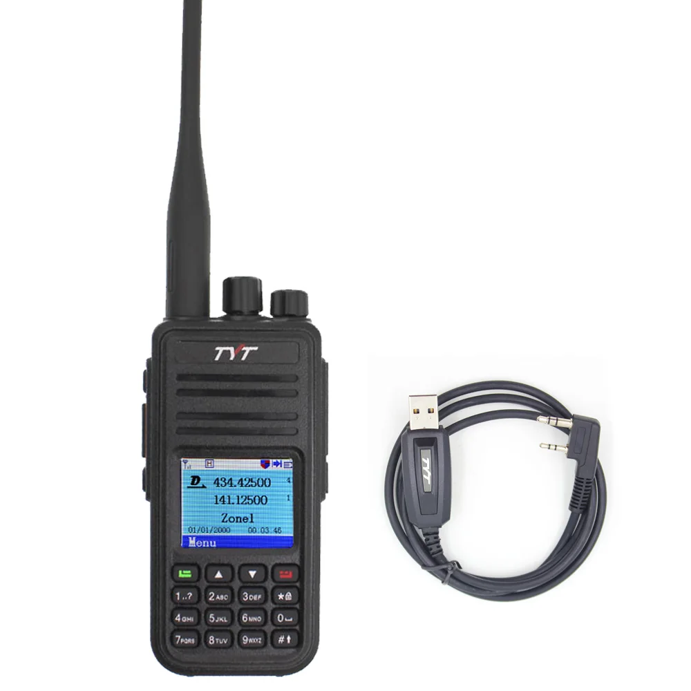 TYT MD-UV380 портативная рация Двухдиапазонная радио MD-380 MD380 VHF UHF Цифровой DMR двухстороннее радио двухдиапазонный трансивер Dlot - Цвет: MD-UV380-USB
