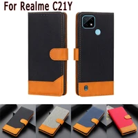 case for realme c21y cover magnetic card flip wallet leather phone protective shell etui book for realme c 21 y rmx3261 case bag