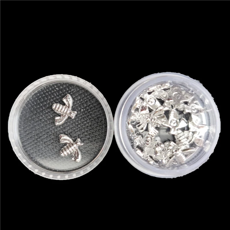 1 бутылка 3d украшения для ногтей пчелы металлический сплав Стразы смешанные