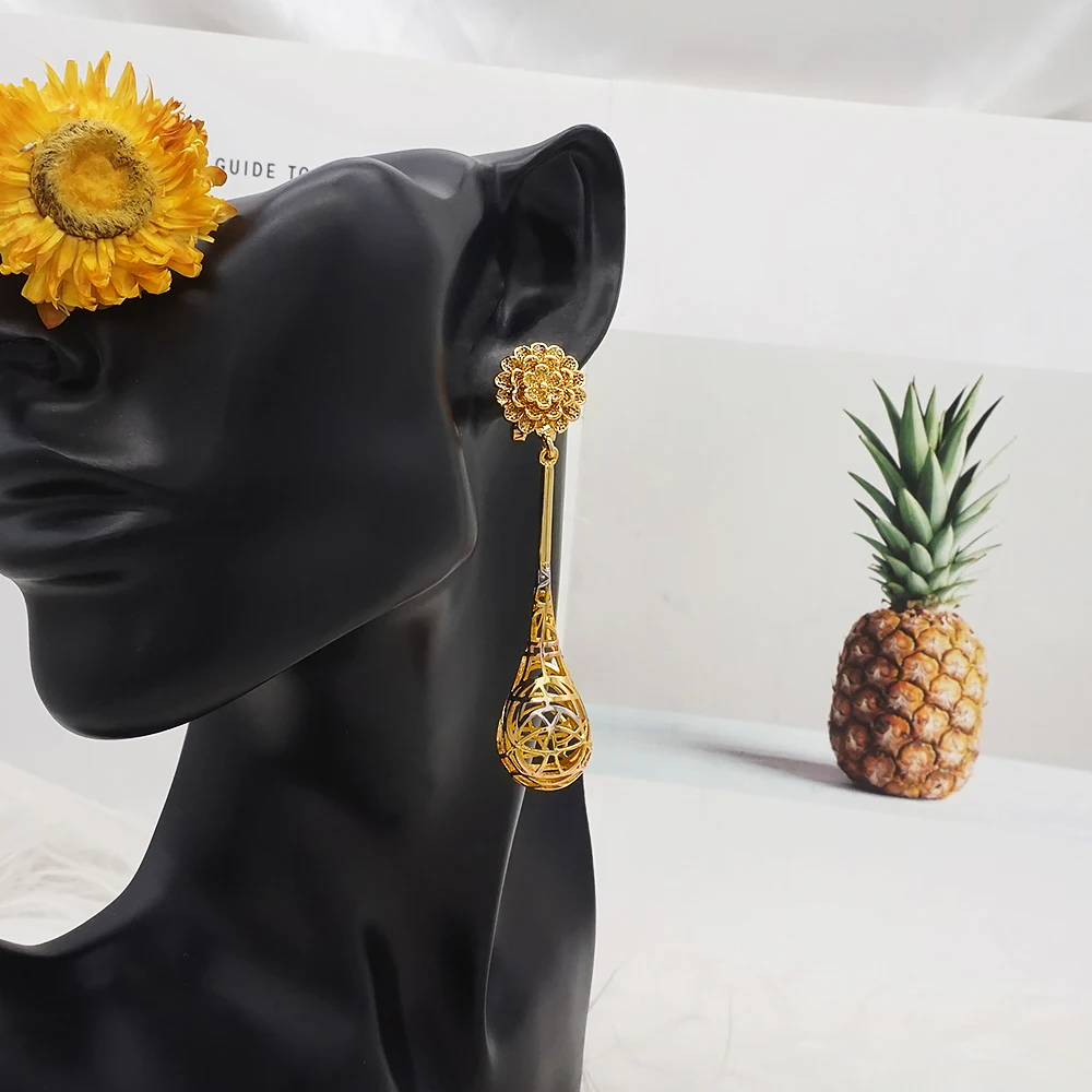 

New Vintage Hollow Geometric Long Tassel Earrings For Women Fashion Drop Dangle Hanging Jewelry Wedding Party Gifts