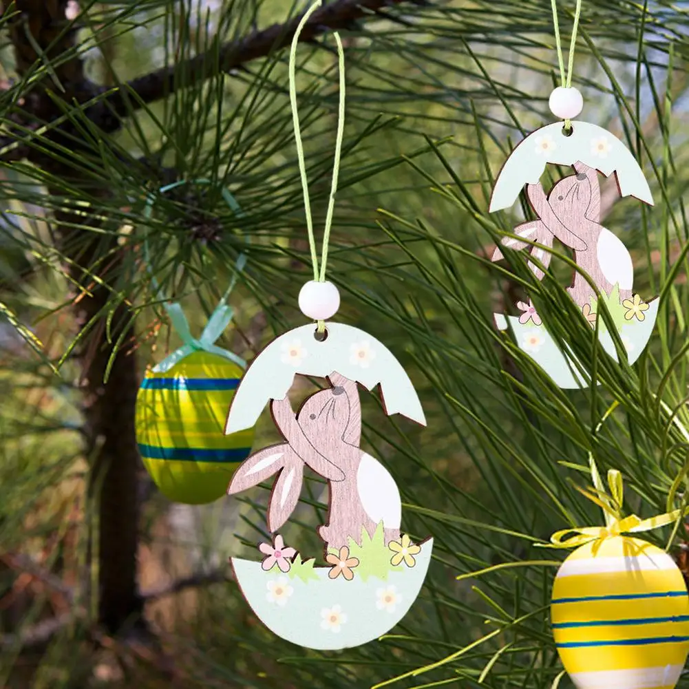 

Easter Wooden Crafts Lovable Wooden Easter Bunny Decor For Home Decoration Easter Party Decor Cute Smooth Easter Egg Ornament