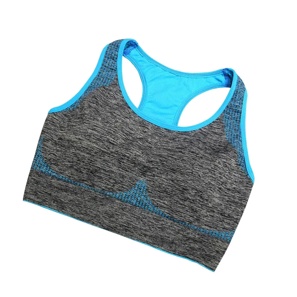 

1PC Rims Underwear Sports Short Vest Traceless Fitness Bras Breathable Workout Underwear - Size Sky-blue