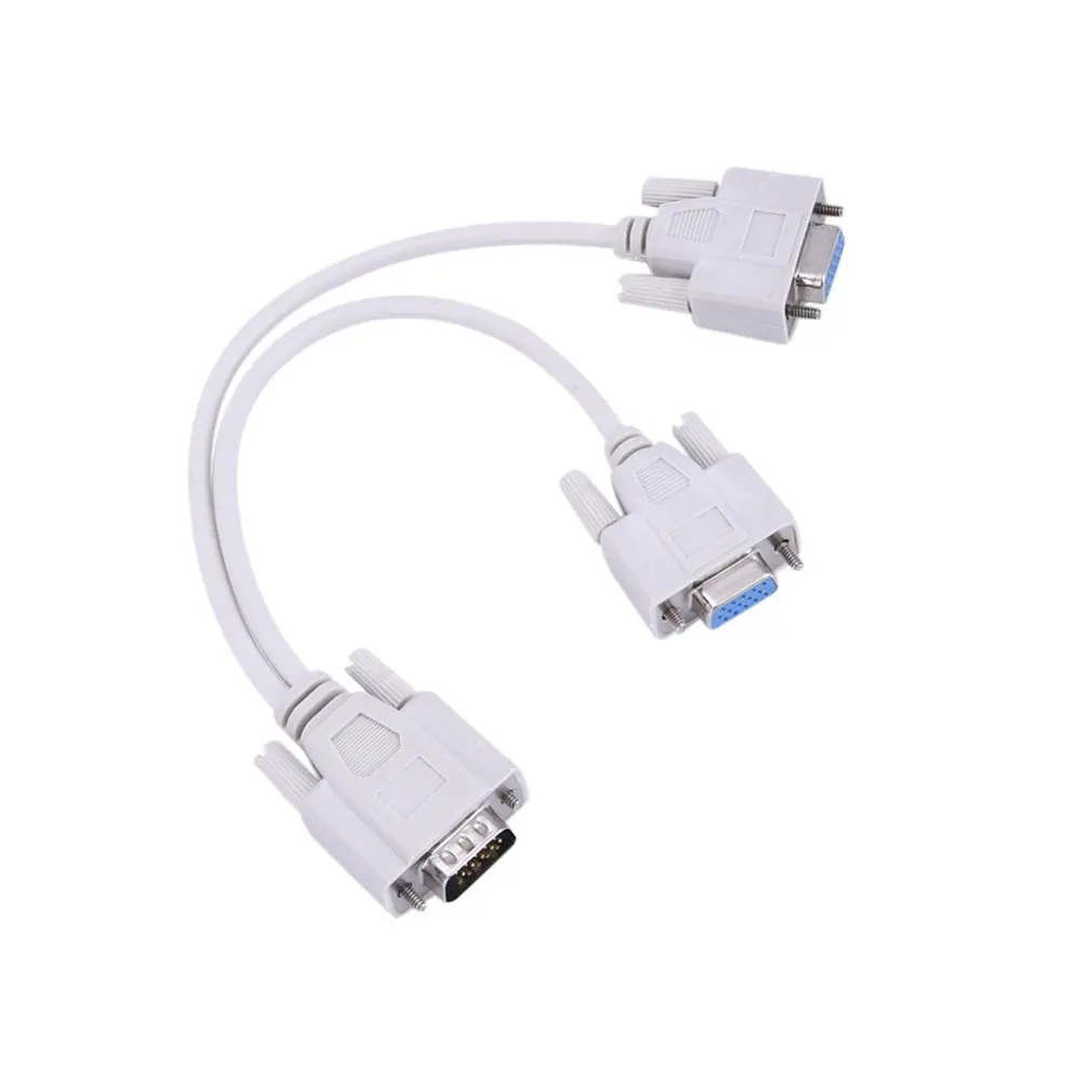 

0.2 Meters VGA SVGA 1 PC to 2 Monitor Male to 2 Dual Female Y Adapter Splitter Cable 15 PIN Portable Size Dada Transfer Cable