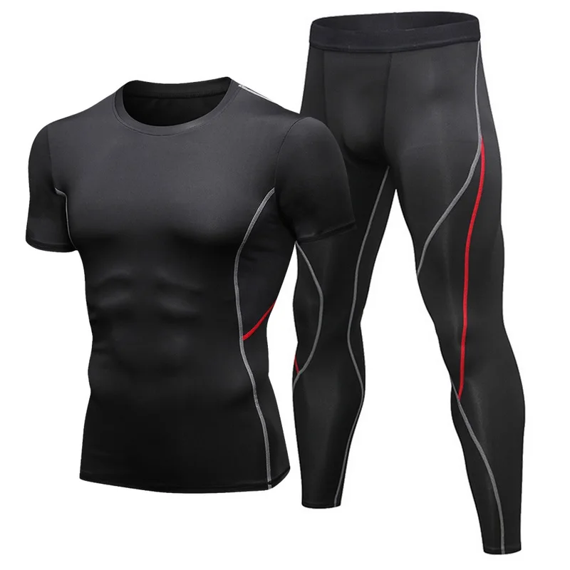 Мужской спортивный костюм для фитнеса высокоэластичная облегающая