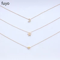 3pcs simple heart moon star choker necklaces bohemian pendant necklace for women round on neck chocker bijoux jewelry