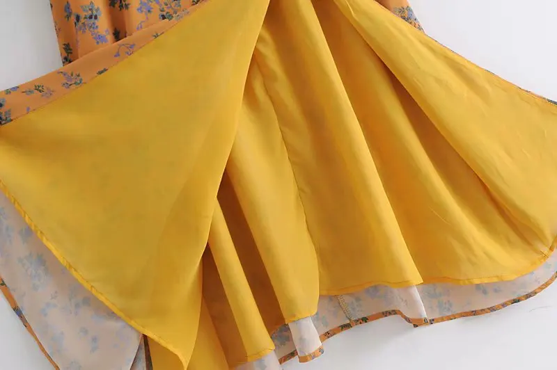 

Bohemian Long Skirt Summer New 2021 Mid-Sleeve Retro Youth Series Printed Waist Split Seaside Holiday Party Beach Skirt