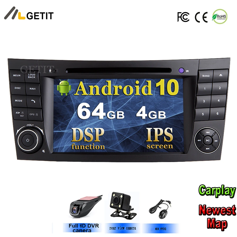 DSP IPS экран Android 10 автомобильный DVD мультимедийный плеер для Mercedes/Benz W209 W463 w222 W211 с