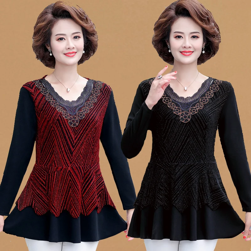 

Women's Winter Warm Velour Insize Velvet Tunic Shirts Blouses Peplum Tops