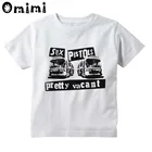 Детские свободные дизайнерские Топы в стиле панк-рок; Повседневная футболка для мальчиков и девочек; Детская крутая белая футболка
