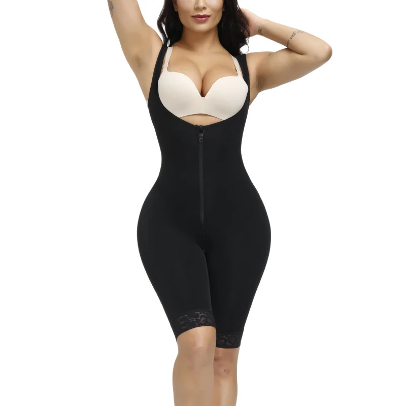 

One-Piece Waist Trainer Body Shaper Slimming Underwear Bodysuit Women Lace Compression With Zipper