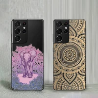 mandala color flower elephant phone case for samsung a10 32 51 52 71 72 50 12 21s s10 s20 s21 note 10 20 plus fe ultra