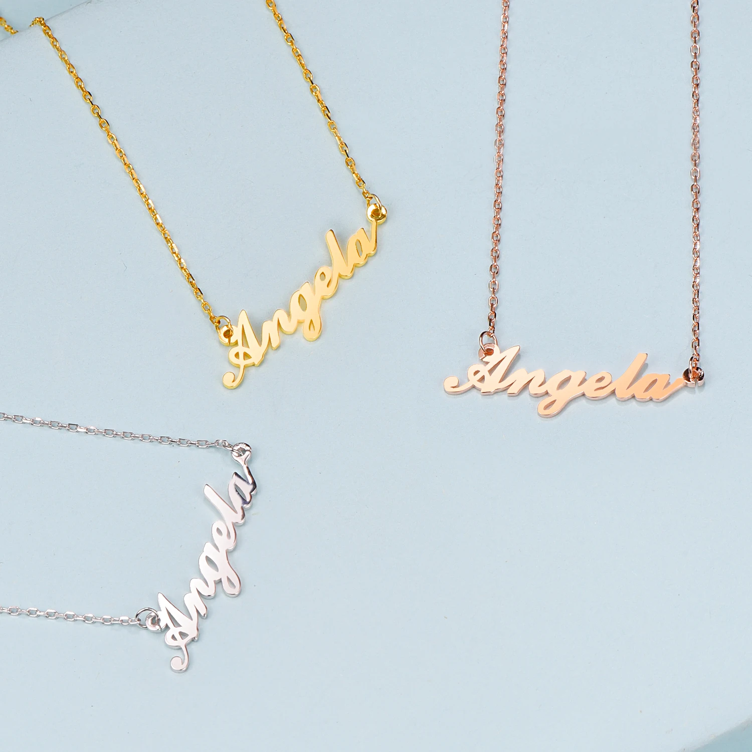 

Name Necklace Personalized Jewelry Gifts Stainless Steel Customized Nameplate Necklaces English Style Personalized Jewelry