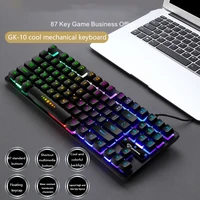 newest game mechanical keyboard notebook gaming manipulator keyboard luminous characters through 87 keys keyboard for computer