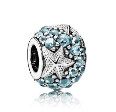 Authentic 925 Sterling Silver Smooth Cute Isa The Star Charm Beads Fit Pandora Bracelet &amp Necklace Jewelry | Украшения и
