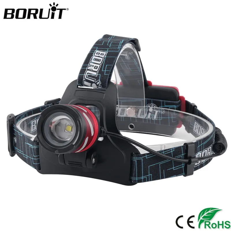 

BORUiT B9 CREE XP-G2 LED Headlamp 2000LM 3-Mode Zoom Headlight Rechargeable 18650 Waterproof Head Torch for Camping Hunting