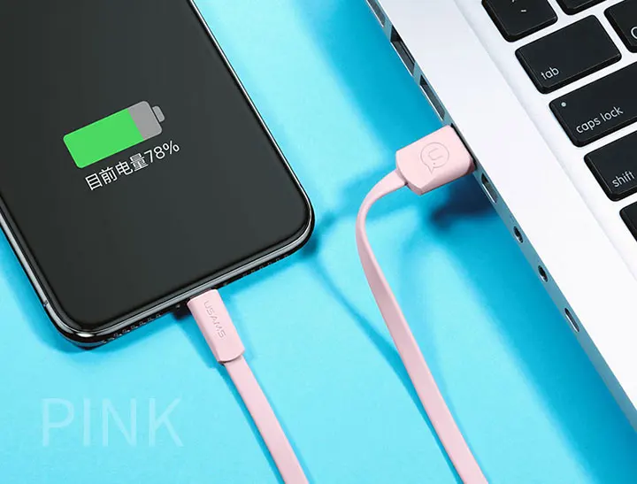10 шт./партия Usb кабель для iPhone 7, USAMS 2A кабель для быстрой зарядки для iPhone X 8 7 6 USB Дата кабель светильник usb кабель для синхронизации данных