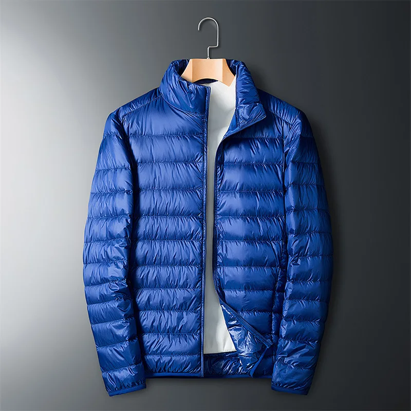 2021 Autumn and Winter Version of Casual Trend Jacket Men's Warm Solid Color Collar Down Jacket Men's Coat