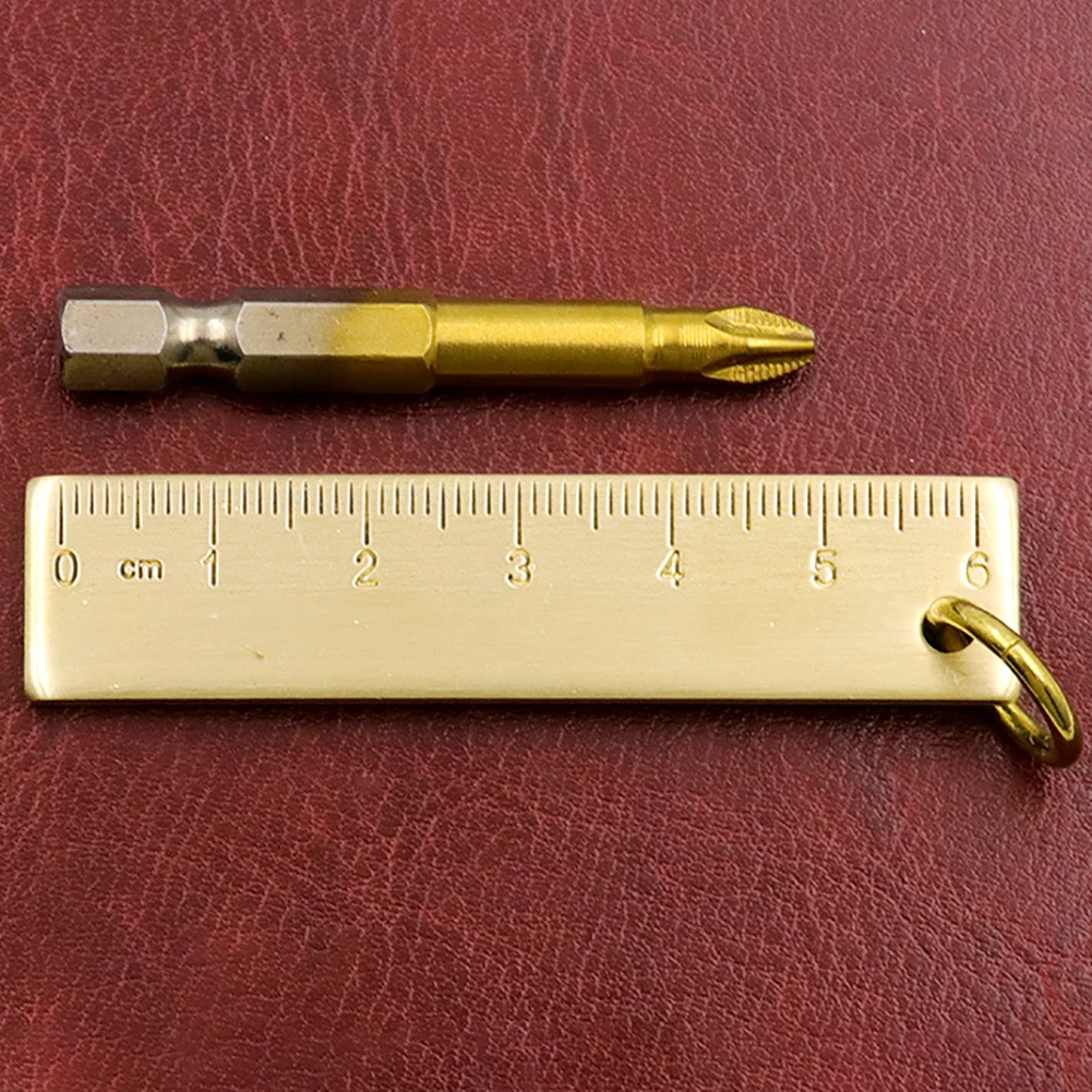 6CM Portable Copper Ruler Thickened Metal Key Ring Keychain Number Plate Drafting Supplies Outdoor Measurement Tools | Инструменты