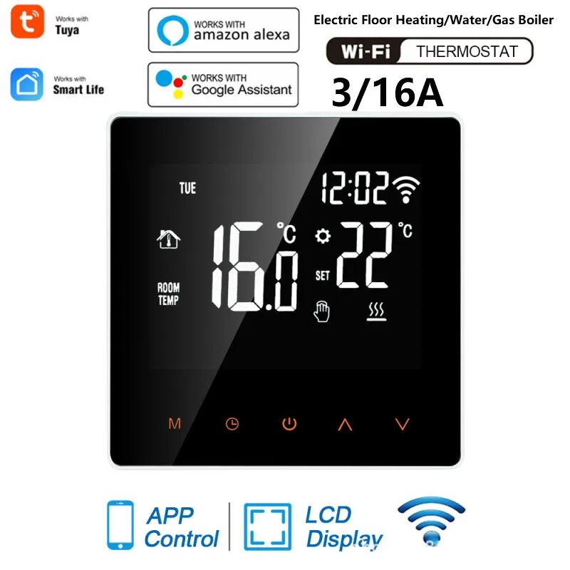 

Tuya WiFi Smart Thermostat Temperature Controller For Electric Floor Heating/Water/Gas Boiler Voice Work For Alexa Google Home
