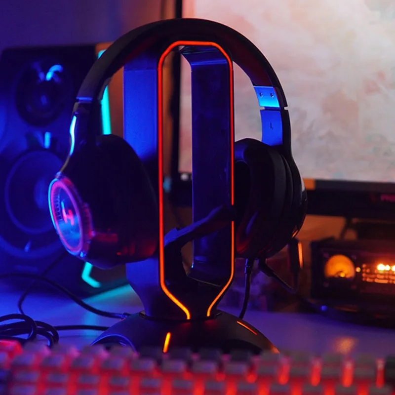 Подставка для наушников RGB держатель настольный дисплей полка с 2 usb-портами