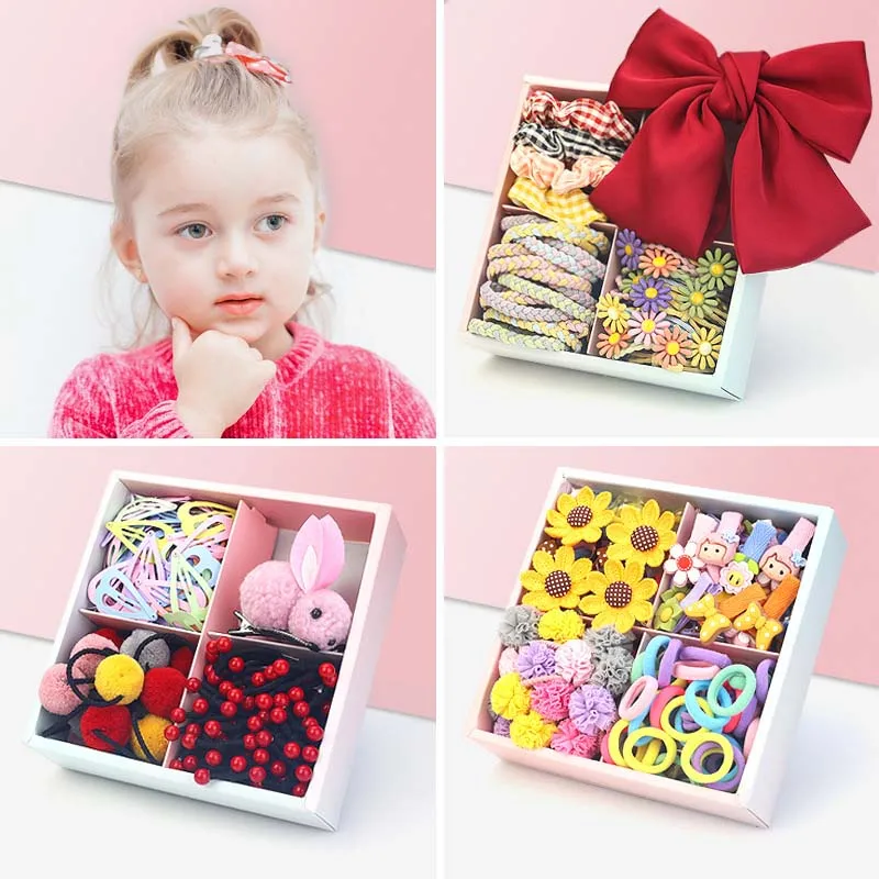 

Детский новогодний подарок, Шпилька для волос для маленьких девочек, набор аксессуаров для волос принцессы, Подарочная коробка, резинка для...