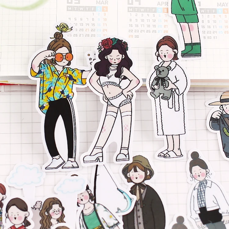 26 шт. рисованная девушка жизнь Скрапбукинг наклейки книга студенческие Детские