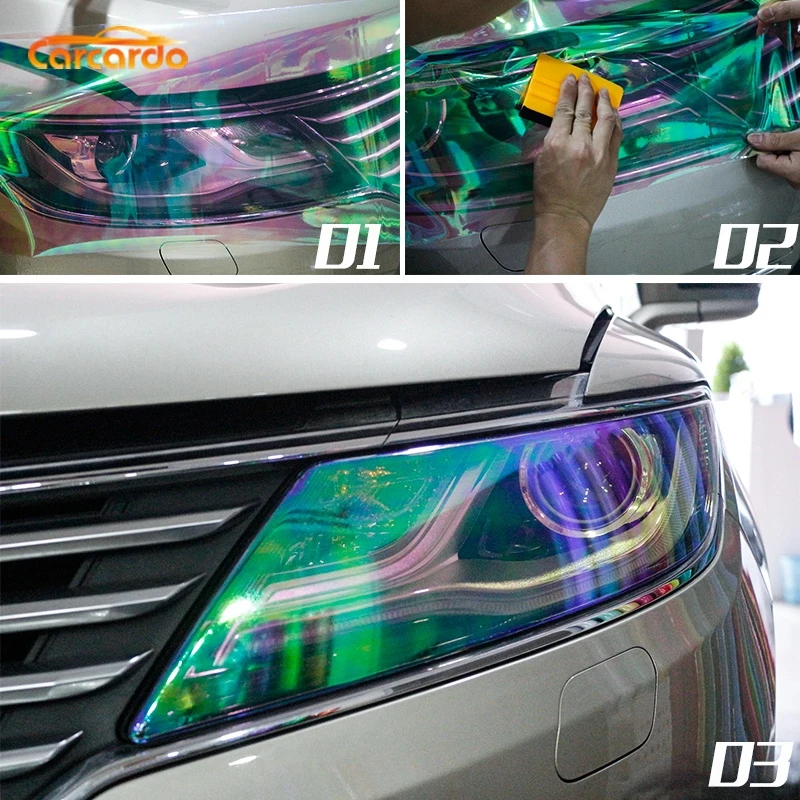 Carcardo 30 см x 200 Цвет изменения автомобилей головной светильник хвост оттенок