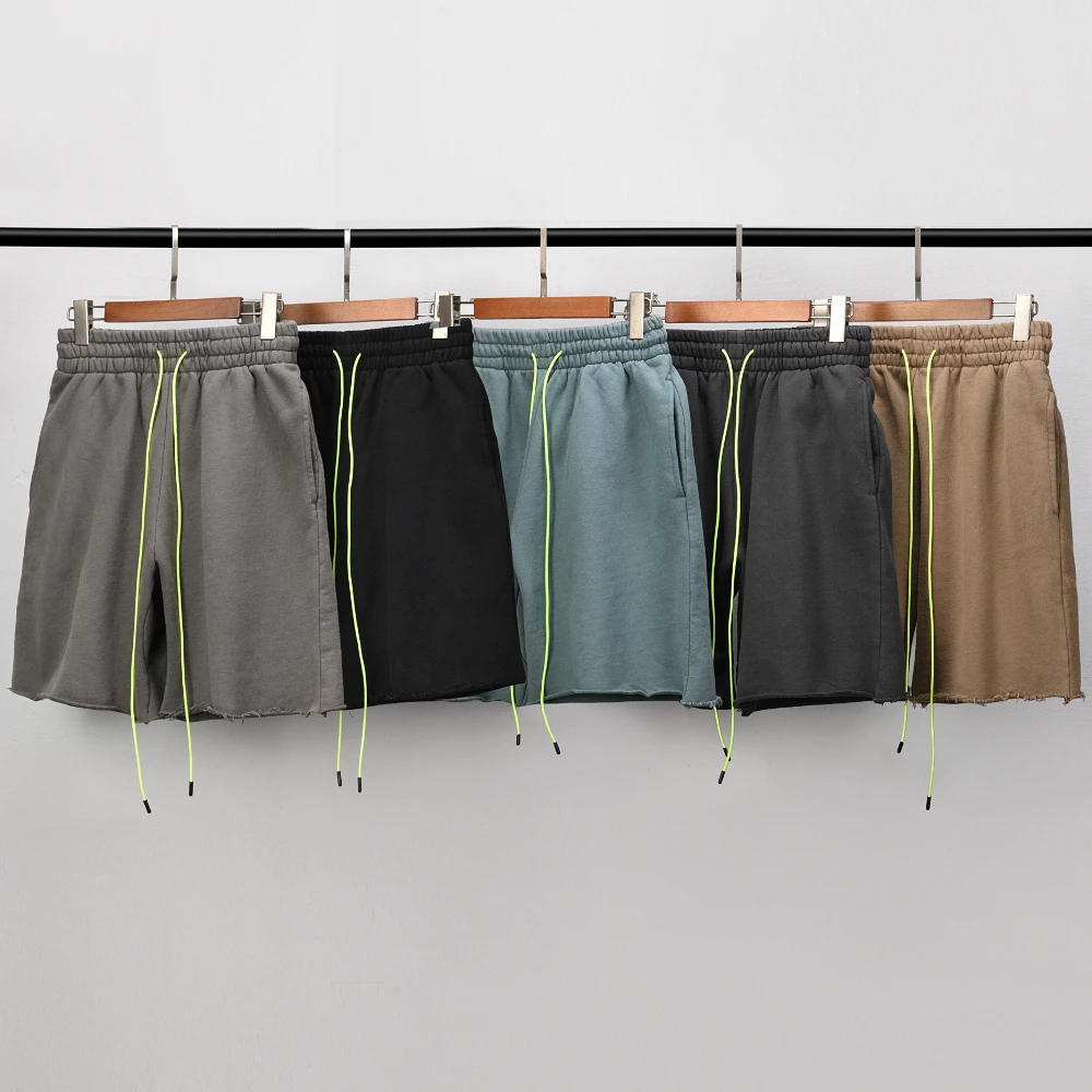 Тяжелые хлопковые спортивные шорты Kanye West серого цвета Повседневная Уличная