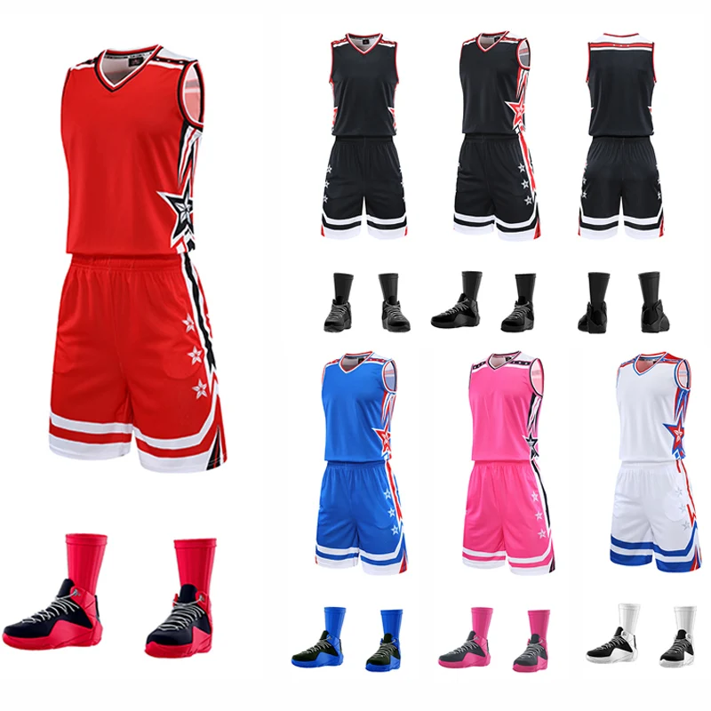 Мужская мода высокого качества баскетбольная майка Джерси набор униформы