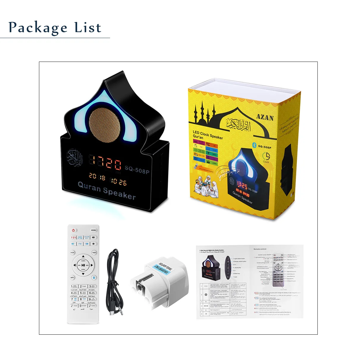 Беспроводной цветной светильник светодиодный часы bluetooth Рамадан дистанционное