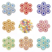 hot round glass rhinestones with claw sun flower flatback sewing crystal stone strass diamond metal base buckle for clothes