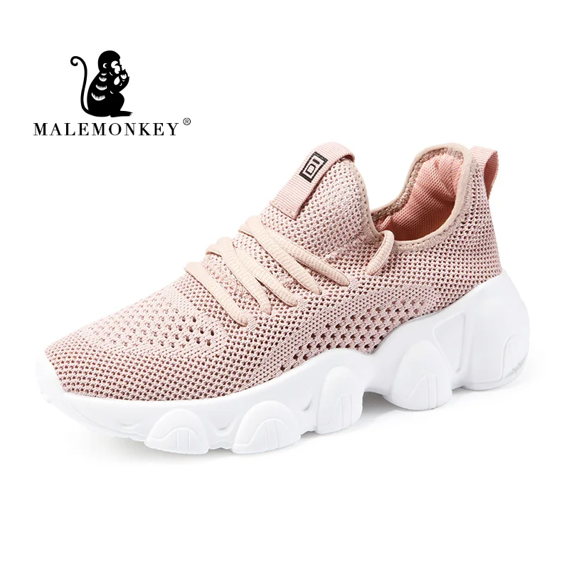

MALEMONKEY 013106 Ladies Sneakers Casual Shoes 2020 Summer Breathable Running Shoes Women Comfortable Platform Women Sneakers