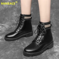 womens martin boots winter ankle boots plush warm riding boots outdoor snow boots versatile platform boots fashion women shoes