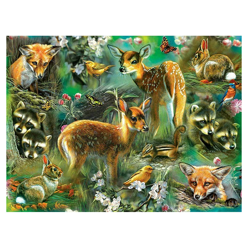 

Diy 5d Full Diamond Embroidery Animal Mosaic Diamond Painting Sika Deer Fox Handmade Art Furniture Decoration Hobby Gifts