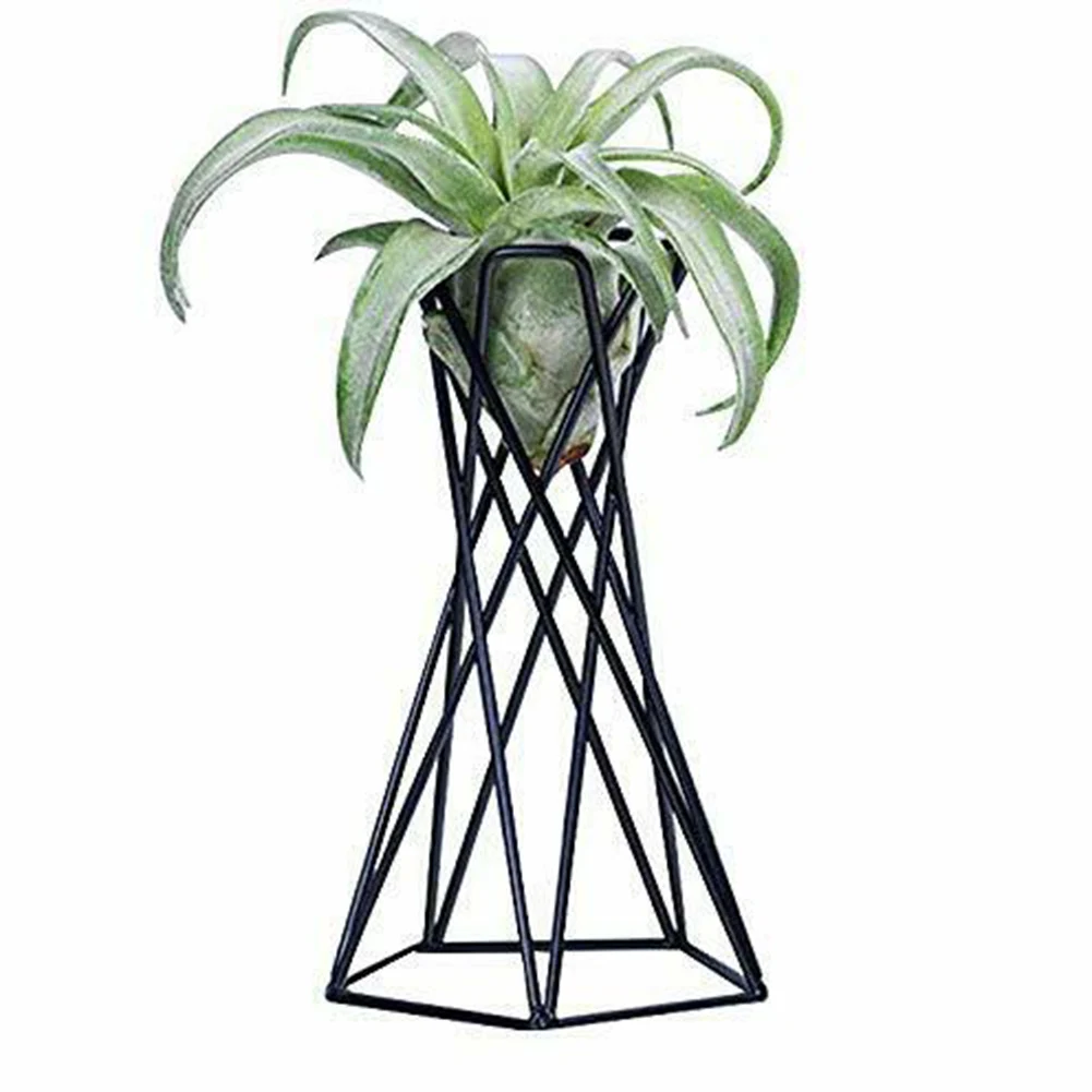 

Rustic Irregular Flower Plant Pot Holder Geometric Metal Rack Air Plants Holder Rack Garden Display Decoration KSI999