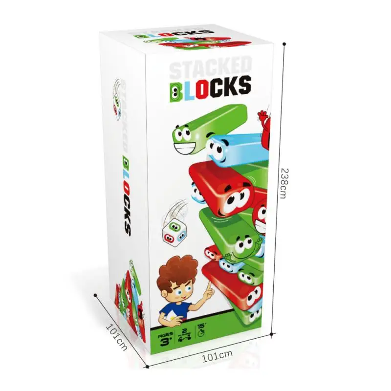 

Children Montessori Wooden Animal Balance Blocks Board Games Toys Educational Stacking High Tumbling Tower Building Brick Gifts