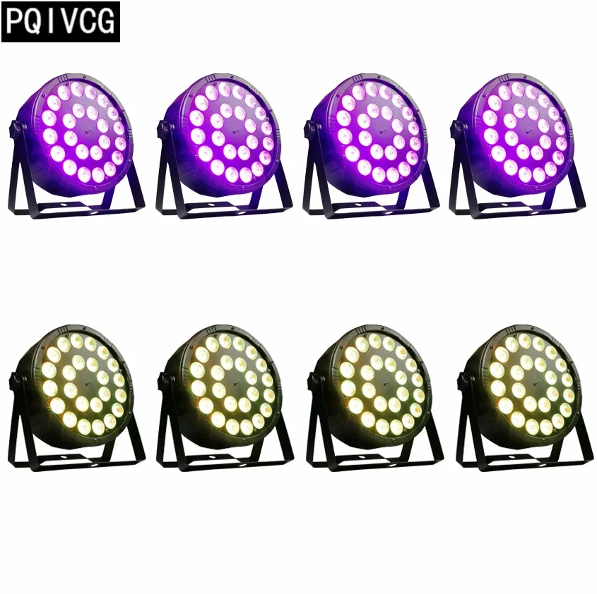 8 pieces par light 8 шт./лот 24x12 Вт rgbw 4в1 led par Светильник+ f светильник чехол dmx512 пластиковый par Светильник профессиональный сценический dj светильник - Цвет: 8 pieces par light