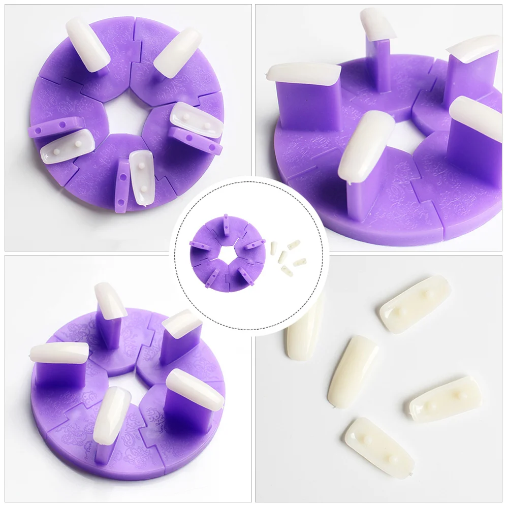 

1Set Salon Nail Art Rack Professional Manicure Frame Nail Practice Holder Purple