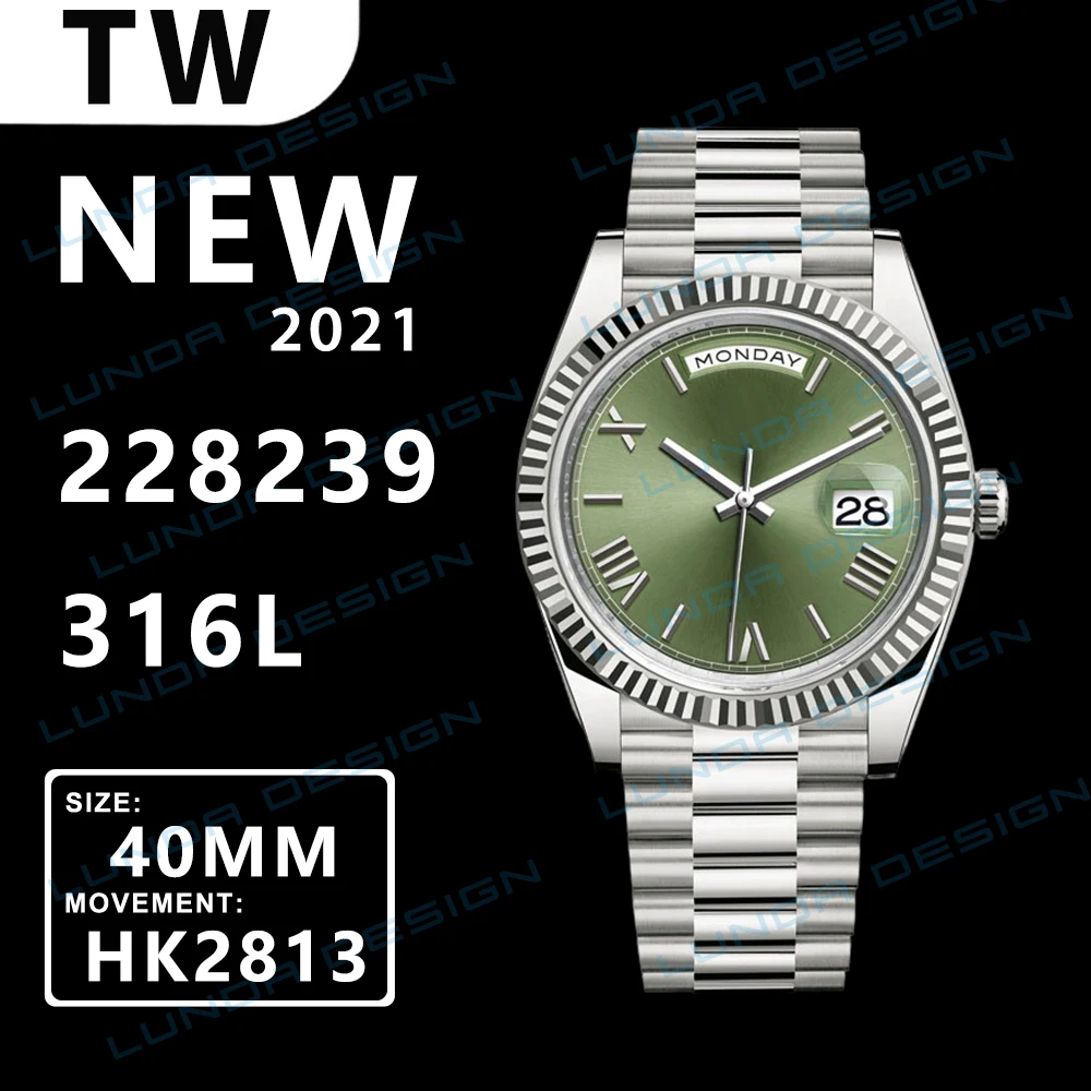 

Classic Men watch 2021 Luxury Brand Automatic Watch Men Women Elegant Green dial Stainless Bracelet Watches