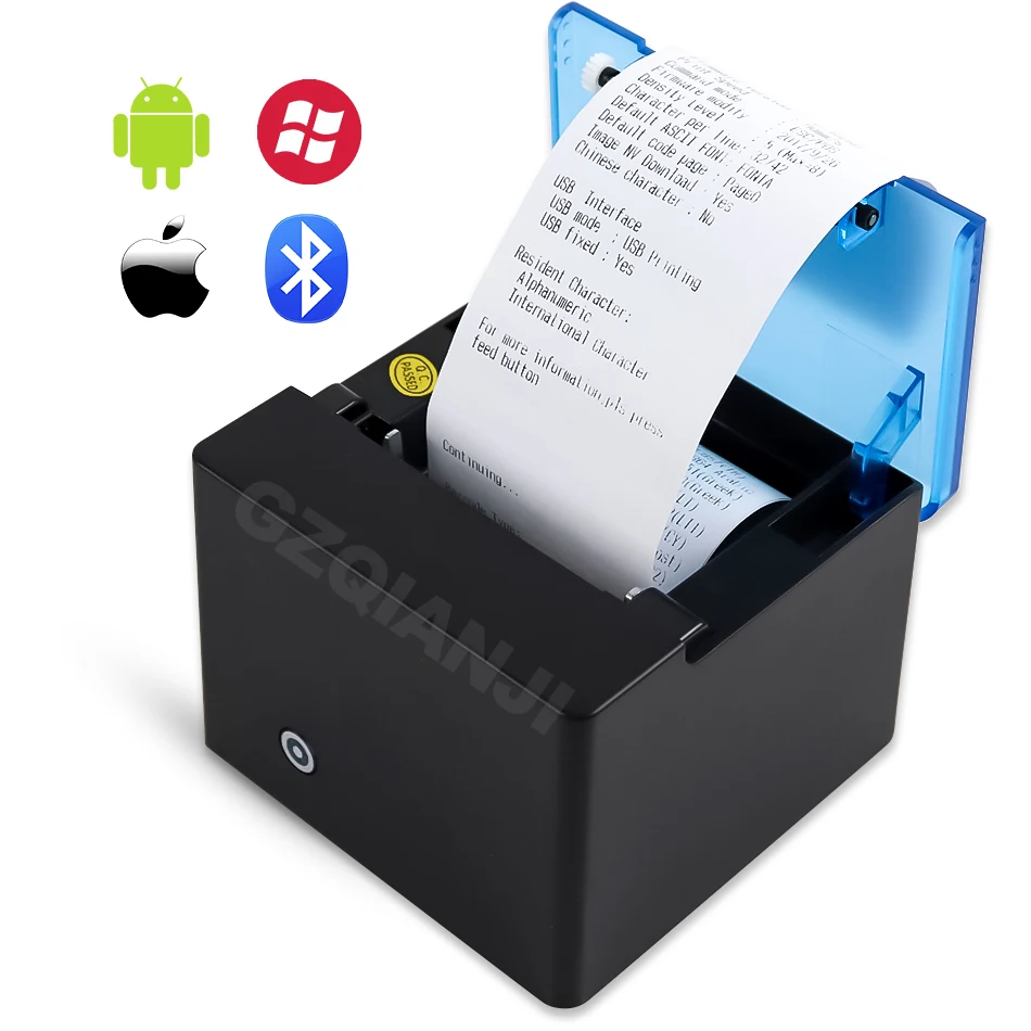 Портативный мини принтер для чеков GZM5808 Bluetooth iOS и Android 58 мм USB термопринтер адаптер
