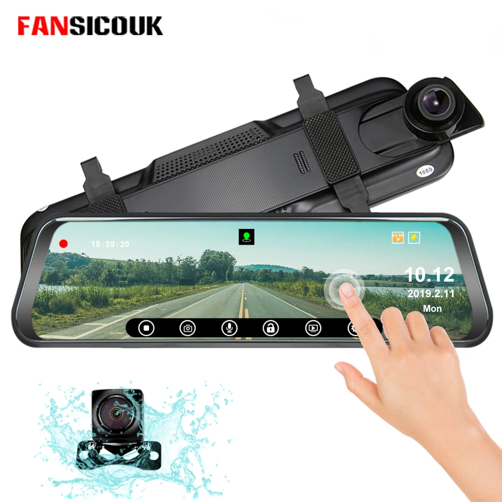 Автомобильный видеорегистратор 10 дюймов 4G Android ADAS GPS с двумя объективами HD 1080P Wi Fi